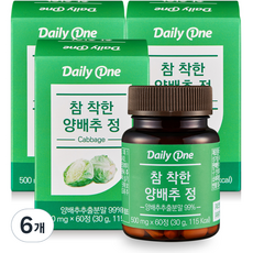 데일리원 참 착한 양배추 정, 60정, 6개, 60정