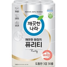 깨끗한나라 깨끗한 화장지 퓨리티 30m, 30롤, 1팩