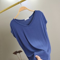 여성 빅사이즈 여름 브이넥 시원한 민소매 모달 티셔츠 12color