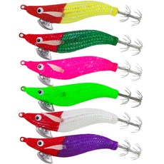 로얄피쉬 플래쉬 쉬림프 에기 9.5cm 6종 미끼 세트 RFS000523FSE, 혼합색상