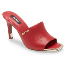 DKNY Bronx 여자여름샌들힐 슬리퍼 레드
