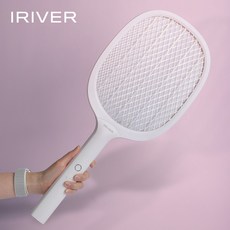 아이리버 실속형 충전식 전기 모기채 HR-7 + 거치대, 화이트(모기채)