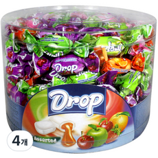 드롭 어소티드 츄잉캔디 통, 1kg, 4개