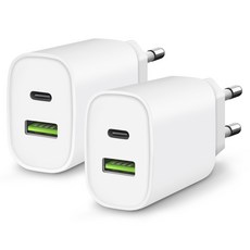 홈플래닛 PD20W 2포트 (type-C usb-A) 고속충전기 (애플 아이폰 12 13 14 호환), 화이트, 2개