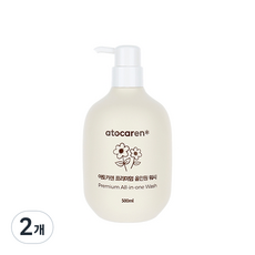 아토카렌 유아용 프리미엄 올인원 워시, 500ml, 2개