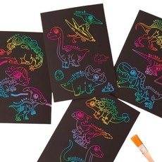(HOL)공룡 스크래치페이퍼 4개1세트, 4개1SET, 공룡 C