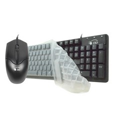 ZIO 비키스타일 USB 키보드 앤 마우스 세트 + 실리콘 키스킨 ZIO-KM1100UU, 혼합 색상, 일반형