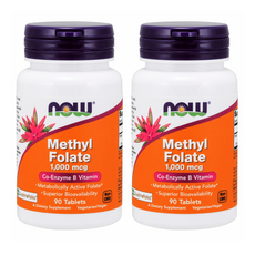 나우푸드 메틸 폴레이트 1000mcg 타블렛, 90개입, 2개, 90정
