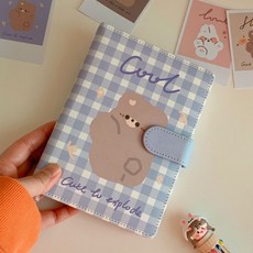 떨샵 다이어리 수첩 다꾸 다이어리꾸미기 6공다이어리 만년형, 체크프렌즈(퍼플)