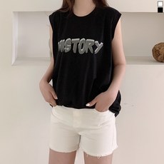 티데일리 남녀공용 히스토리 민소매 빅사이즈 나시 티셔츠