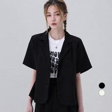 어썸어라운드 여성용 썸머 싱글 반팔 자켓