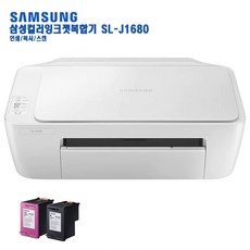 삼성전자 잉크젯복합기 SL-J1780DW(무선/자동양면인쇄 급지/정부문서) SL-J2160W(WiFi) SL-J1770FW(팩스) SL-J1680(인쇄/복사/스캔), 2.SL-J1680(인쇄/복사/스캔), 기본정품잉크세트