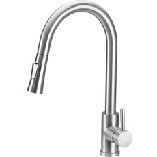 블루워터 측면 고급형 스테인리스 SUS304 주방 싱크대 원홀수전 U자형, 1개