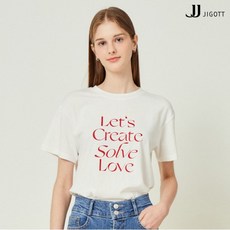 JJ지고트 레터링 포인트 코튼 티셔츠 GN5P0TST1