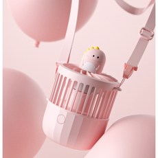 산리오선풍기 시나모롤 산리오 손목 포켓 선풍기, 공룡 핑크 숄더 스트랩