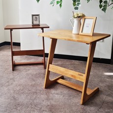 플레르가구 햄프 노트북 미니 간이 원목 소파 사이드 테이블, 월넛_M사이즈(60x40x60)