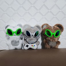 10cm 인형 소품 인형용 선글라스 왹져 외계인 선글라스 아이돌 인형 3색, 초록