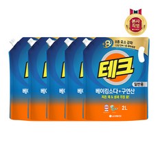 테크 베이킹소다+구연산 엑체세제 리필 일반용, 2L, 5개