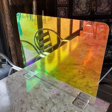 [홀로그램 아크릴 가림막] 600*450 사이즈 두께 3T / 방역에 디자인을 더하다!! / 공간을 특별하게 만드는 디자인 방역 가림막, 실리콘발판
