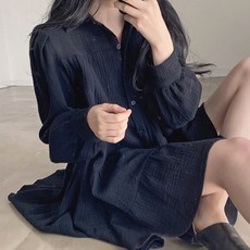 [레티고] 주름 박시 루즈 원피스