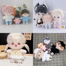 10cm 15cm 20cm 인형옷 심플 트레이닝 세트 토끼귀 나시 목욕가운 꽃무늬 레이스, 심플 트레이닝 세트 블랙