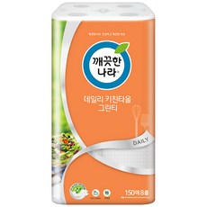 깨끗한나라 데일리 키친타올 그린티 150매, 8개입, 1개