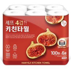 한예지 셰프 4겹 키친타월 100매, 6개입, 1개