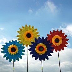 해바라기 바람개비 (1p) 지름 35cm 대형 바람개비 야외 장식