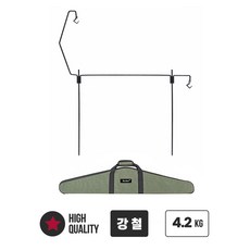QIVEN 아이언 폴 행어 수납가방 풀세트 캠핑 랜턴 식기걸이 행거 아이언행어 블랙, 아이언 폴 행어 풀세트