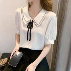 어썸풀 도오튼 타이 블라우스