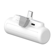 어반위즈 일체형 스틱 미니 보조배터리 5000mAh, C타입 화이트