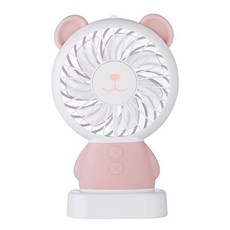 포포팬시 쿨라이트 LED 휴대용 선풍기 베어, YBP-6744, 핑크
