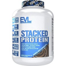 EVLUTIONNUTRITION 스택드 프로틴 더블 리치 초콜릿 맛, 2.268kg, 1개, 2.268kg