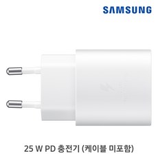 삼성전자 25W PD3.0 C타입 초고속 충전기 (케이블미포함) EP-TA800 화이트, (EP-TA800NWKGKR)화이트