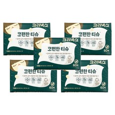 크리넥스 코편한 티슈, 60매, 5개