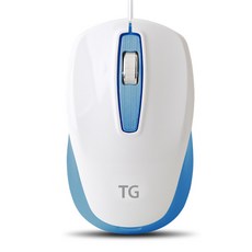 TG삼보 USB 무소음 유선 마우스 TG-M500U, 화이트블루