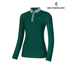 김영주 여성 봄 가을 모션 에리 긴팔 티셔츠 / 여자 PK 카라티 골프티셔츠