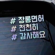 루키마켓 해시태그 자동차스티커 주문제작스티커, 장롱면허태그 오로라, 1개