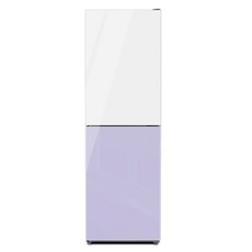 하이얼 글램 글라스 일반형냉장고 방문설치, 화이트 + 라벤더, HRP257MDWL