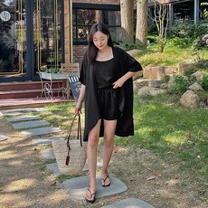핫핑 쇼룸 끈나시 반바지 쓰리피스set