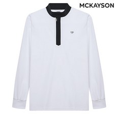 맥케이슨 남성 FW 배색 하이넥 티셔츠 MAM3TT204_WHI