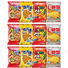 크라운 콘칲 44g x 3p + 카라멜콘 땅콩 46g x 3p + 못말리는 신짱 73g x 3p + 죠리퐁 50g x 3p 세트, 1세트
