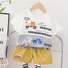 몽실이 브릉브릉자동차 반팔 상하복 남아 외출복 유아