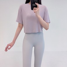 로라벨 키루 베이직 크롭 반팔 커버업 필라테스 요가 상의 옷 운동복