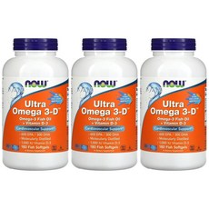 2+1 나우푸땡 울트라 오메가 3-D 600EPA 300DHA 180캡슐 약들약 고약사, 3개, 180정