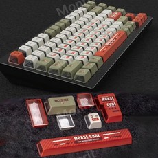 Keychron 로우프로파일 PBT키캡 염료승화 키크론키캡, 2색 PBT 키캡 118 대형 세트 - 블랙