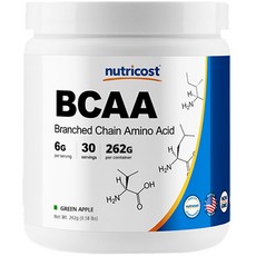 뉴트리코스트 BCAA 파우더 그린애플맛 30회분, 262g, 1개
