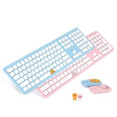 퓨전FNC 카카오프렌즈 KFKM-001 무선 키보드 마우스 세트 키스킨 포함, 라이언