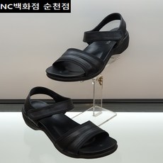 [에스콰이아] <단독특가 40%할인> 발이편한 컴포트+초경량 & 벨크로(찍찍이) 타입 (3cm굽) 발볼이 편한 여성 샌들 #매장 BEST제품# [블랙]