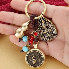 8대 수호신 황동 열쇠고리 키홀더 키링 12띠 본명불, 대세지보살(말띠)